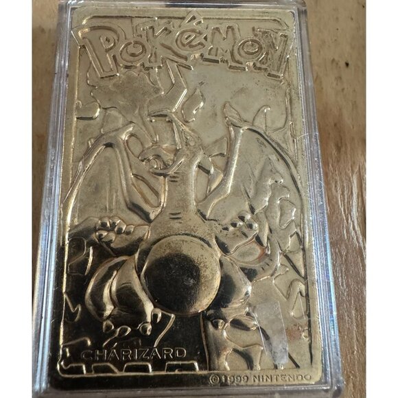 23K Gold-Plated Mewtwo & Charizard Pokémon Promo Cards Limited Edition Set Used - Picture 7 of 9